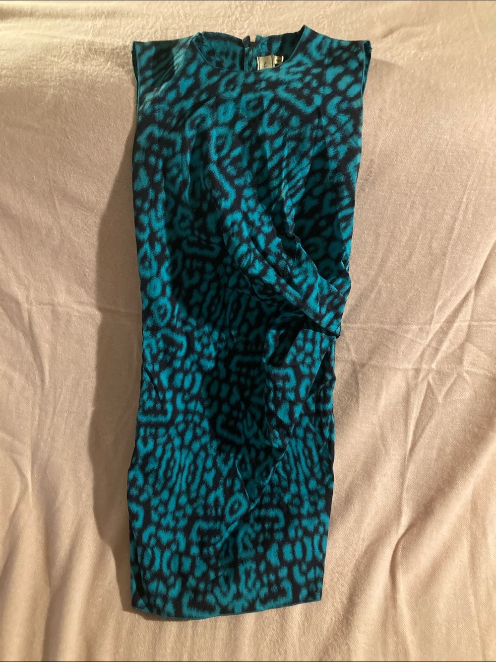 Lanvin Teal and Black Printed Sheath Dress wedding
